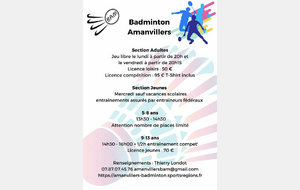 Rentrée Section Badminton Amanvillers 2024